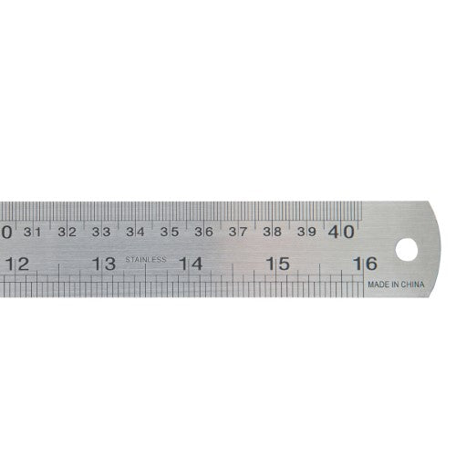 Masters 16-inch stainless steel ruler with dual measurement and clear markings, perfect for precise measurements in various projects.