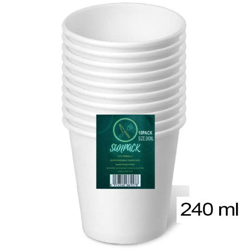 SunPack Paper Cup 240ml 10pk ( 24 Pack )