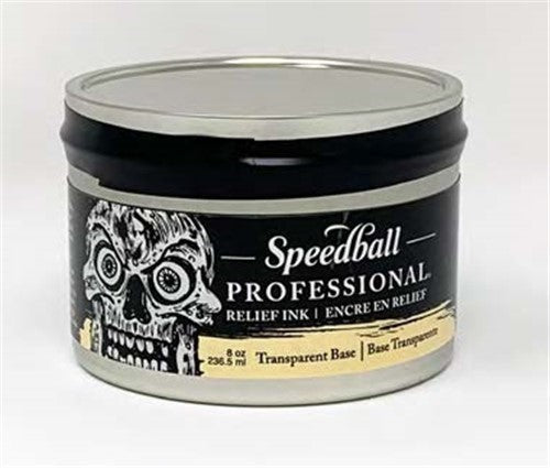 Speedball Pro Relief Ink 16oz Trans Base: water miscible, oil-based ink for vibrant, archival quality relief prints.