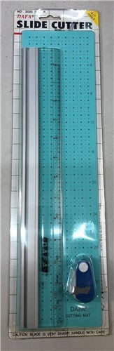 DAFA Slide Cutter & Mat for precise trimming of paper and photographs, featuring a self-healing mat and 10 spare blades.