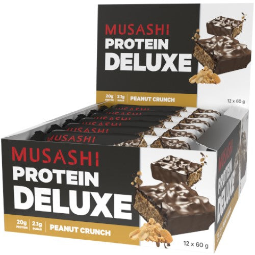 Musashi Deluxe Protein Peanut Crunch 60g ( 12 Pack )