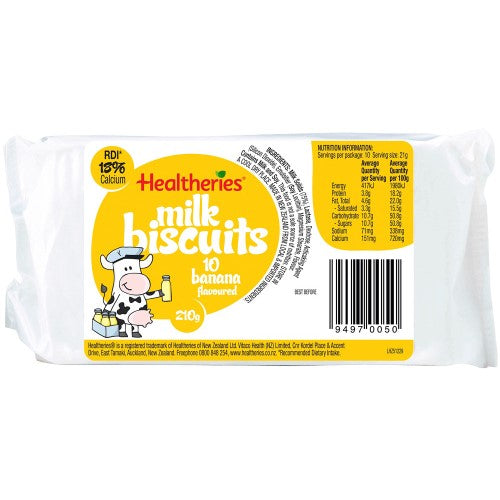 Healtheries Milk Biscuits Banana 210g