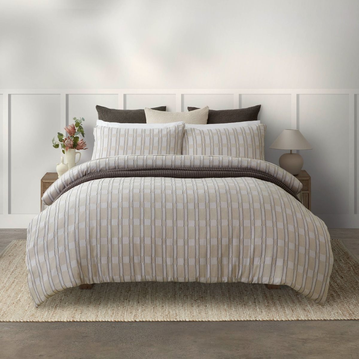 Iva Duvet Set - Beige - Queen - BAKSANA