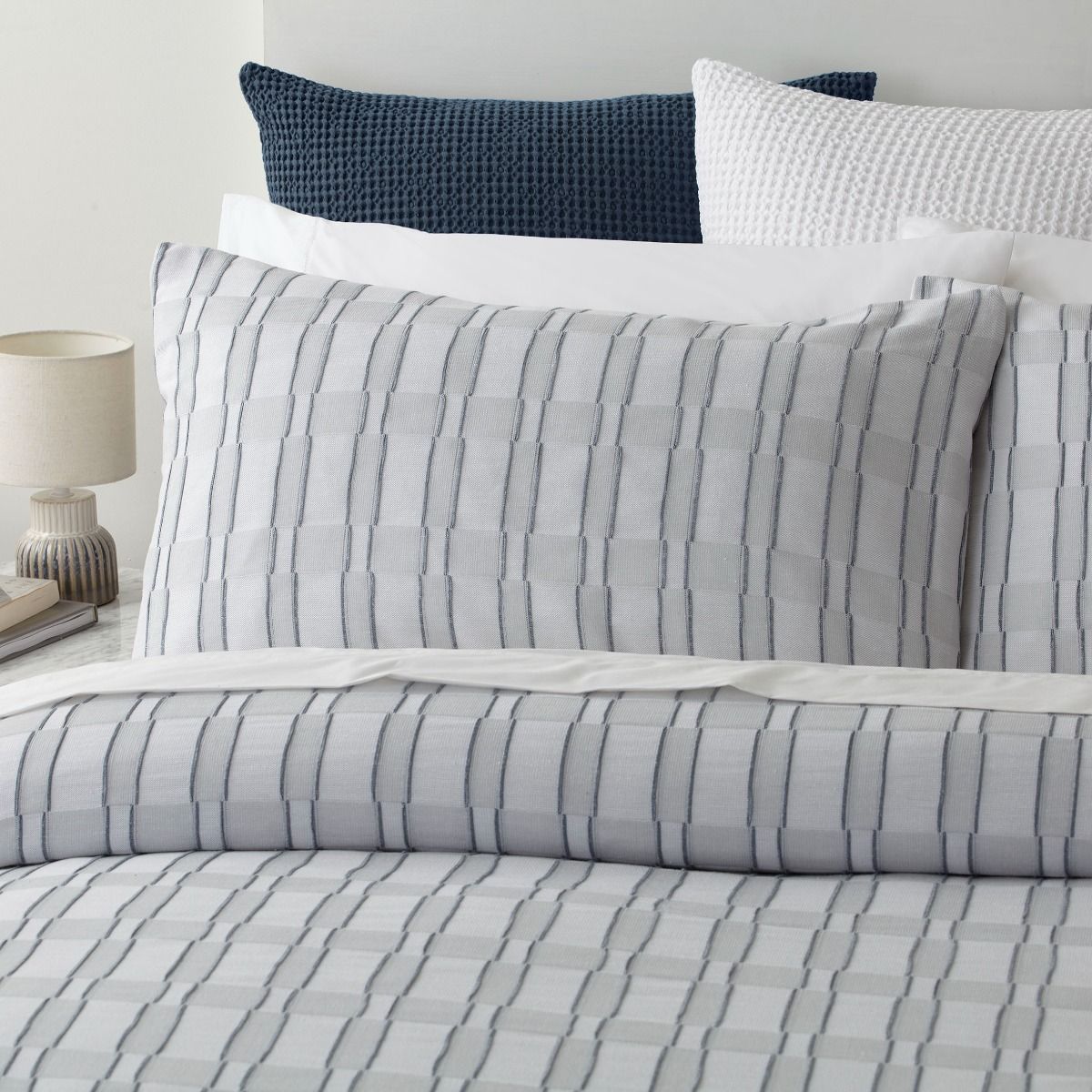 Iva Duvet Set - Denim Blue - Super King - BAKSANA