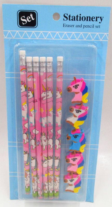 PENCILS and Erasers Set (12 Packs)