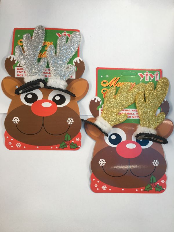 HAIRCLIPS - REINDEER HORN (6 Packs)