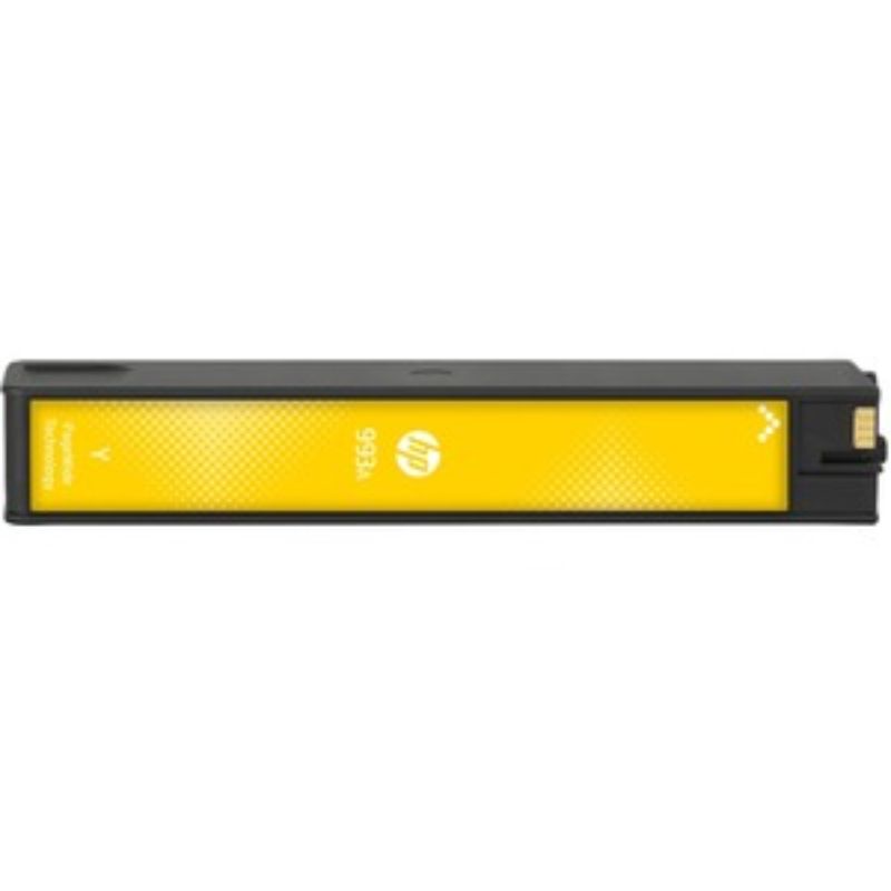 HP 993A Yellow Ink Cartridge for PageWide Printers, yields up to 8,000 pages with vibrant color quality for high-volume printing.