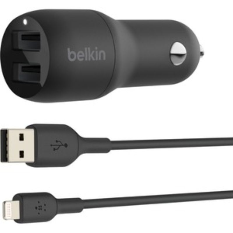 Belkin BOOST?CHARGE Auto Adapter - 12 V DC Input - 5 V DC/4.80 A Output
