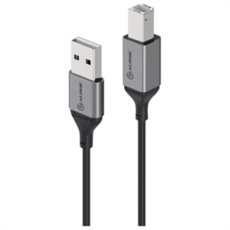 Alogic Ultra USB2.0 USB-A (Male) to USB-B (Male) Cable - Space Grey