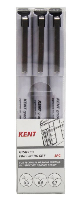 Kent Graphic Pens Graphic Fineliner Set (3PCS)