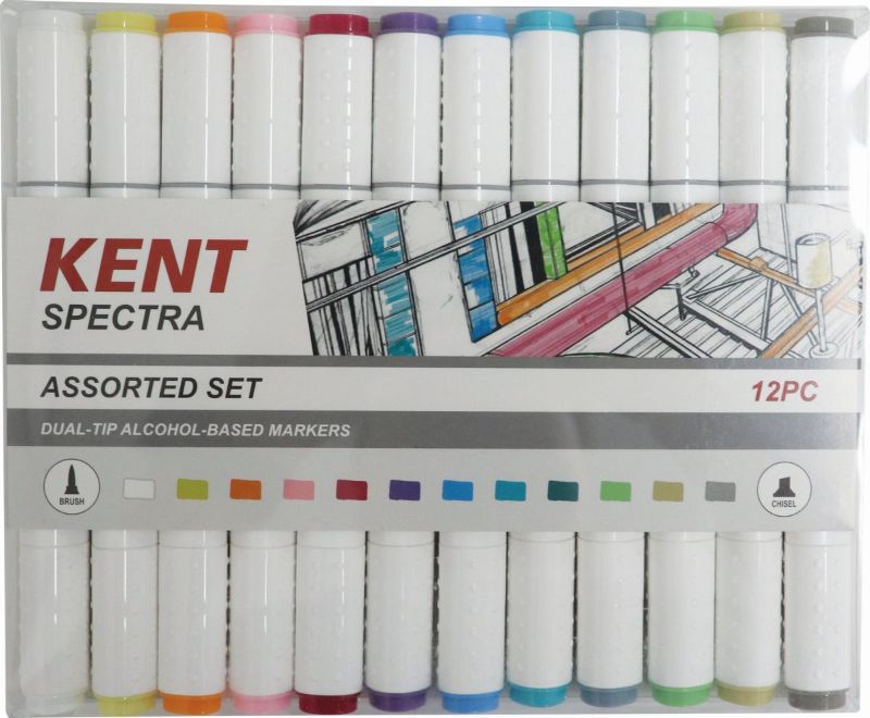 Kent Spectra Graphic Design Marker Set - Assorted (Set of 12)