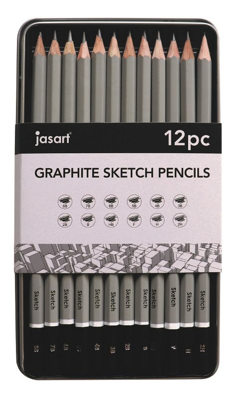 Jasart Sketching Pencil Sets - FSC (Tin of 12)