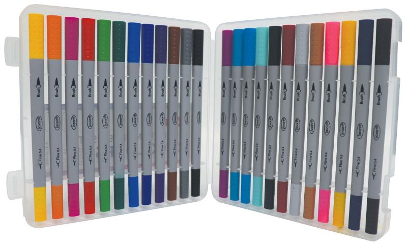 JASART DUAL NIB BRUSH FINELINER SET - SET 24