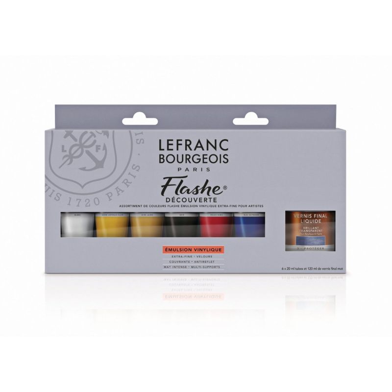 FLASHE ACRYLIC DISCOVERY SET OF 6 + VARNISH -