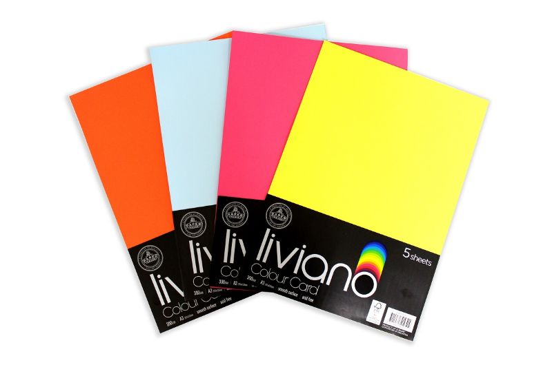 Liviano Heavy Colour Card - 300gsm A3 (White) - Pack of 5