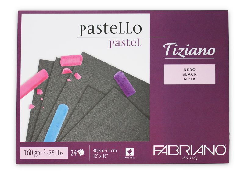 Fabriano Tiziano Pastel Paper Pad - 30.5 x 41cm 160gsm (Black)