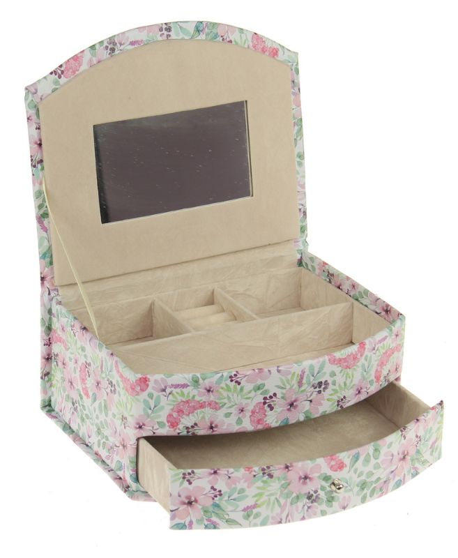 Jewellery Box - Curved Front PU Leather Large (21cm)