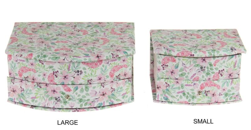 Jewellery Box - Curved Front PU Leather Large (21cm)