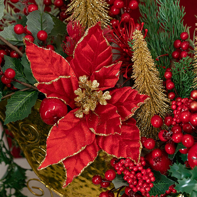 Christmas Poinsettia Flower Clip Red