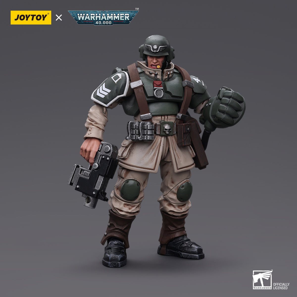 Warhammer 40K 1/18 Astra Militarum Cadian - Squad Veteran Sergeant with P Fist