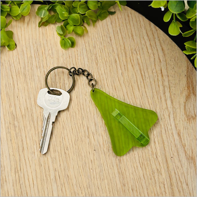 Acrylic Keychain - Jet Plane (Lime Green Satin Acrylic)