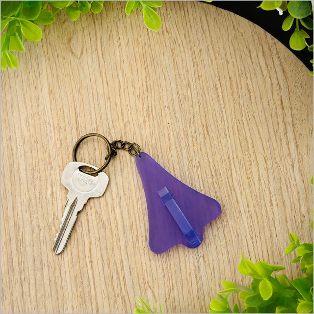 Acrylic Keychain - Jet Plane (Purple Satin Acrylic)