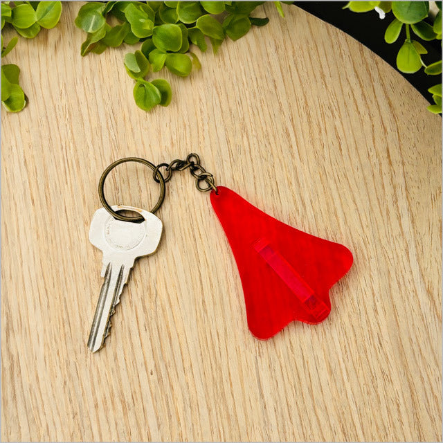 Acrylic Keychain - Jet Plane (Red Satin Acrylic)