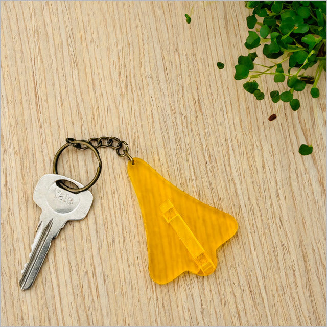 Acrylic Keychain - Jet Plane (Yellow Satin Acrylic)