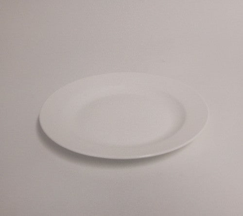 Set of 6 Rockingham 23cm bone china rim plates, elegant and durable for everyday and special occasions.