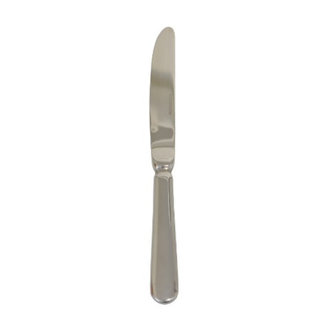 Set of 6 elegant Rockingham Sheffield dessert knives, crafted from stainless steel with sharp serrated blades for precise slicing.