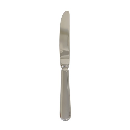 Set of 6 elegant Rockingham Sheffield dessert knives, crafted from stainless steel with sharp serrated blades for precise slicing.