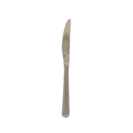 Set of 6 Rockingham Fitzwilliam satin dessert knives with elegant design and ergonomic handles for easy slicing.