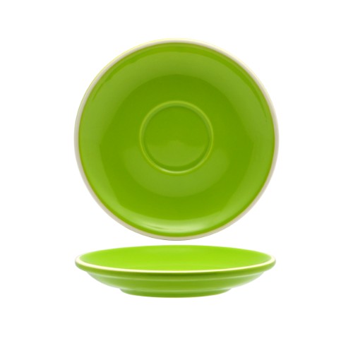 Rockingham Vert Green Long Black / Flat White Saucer (Set of 6)