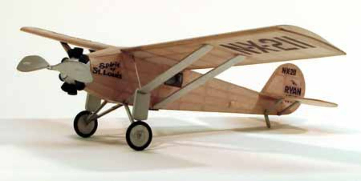 Balsa Glider - 17 1/2" Spirit of St. Louis with 44 cm wingspan, lightweight balsa, and custom decals for model aviation enthusiasts.