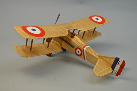 18-inch Balsa Glider model of Spad VII, crafted from lightweight wood for durable flight and aerodynamics learning.