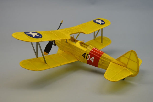 18-inch balsa glider modeled after the classic Stearman PT-17, designed for educational outdoor fun and aerodynamics exploration.
