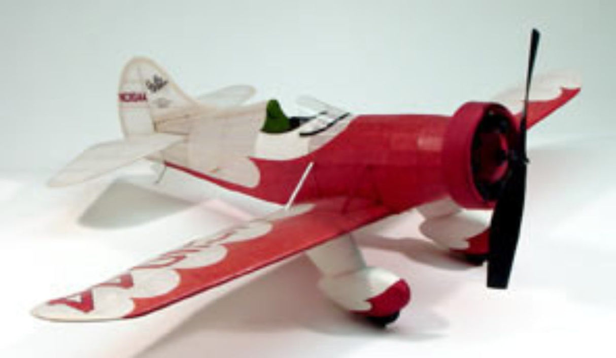 30-inch Balsa Glider modeled after the classic Gee Bee Model E, perfect for beginners and enthusiasts with optimal flight performance.