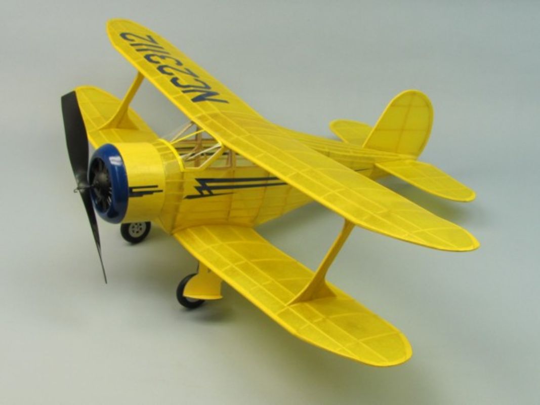 30-inch Balsa Glider Staggerwing; eco-friendly, durable model for outdoor fun and STEM learning.