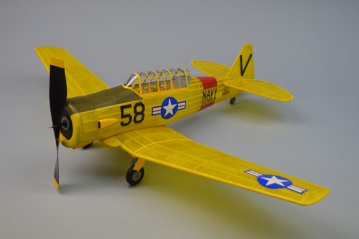 30-inch Balsa Glider AT-6 Texan model kit with vibrant decals and precision laser-cut balsa wood parts for easy assembly.