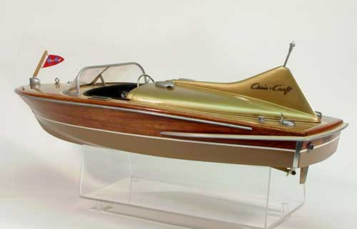27-inch wooden ship model kit of the classic Chris Craft Cobra, featuring precision-cut parts for easy assembly.