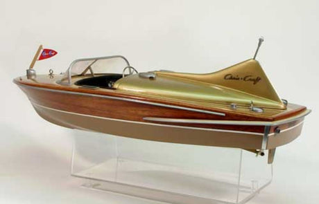 27-inch wooden ship model kit of the classic Chris Craft Cobra, featuring precision-cut parts for easy assembly.