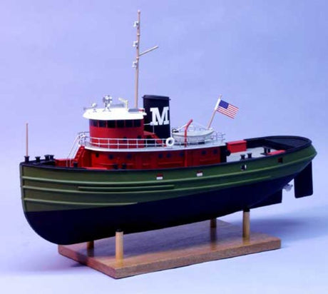 Model kit of the Tug Carol Moran, 18-inch wooden tugboat for crafting and remote control fun.