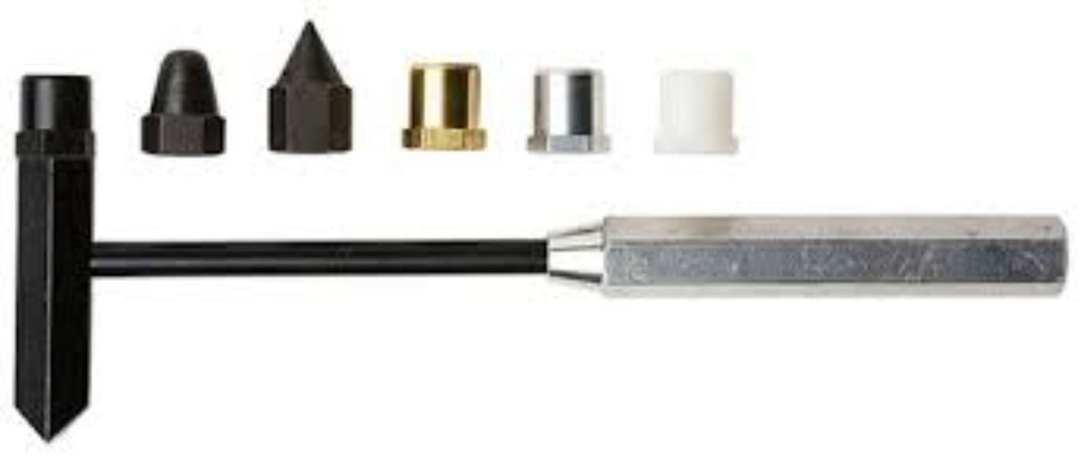 Excel 7 Head Combo Hammer featuring seven interchangeable heads for versatile tasks and a comfortable grip handle.