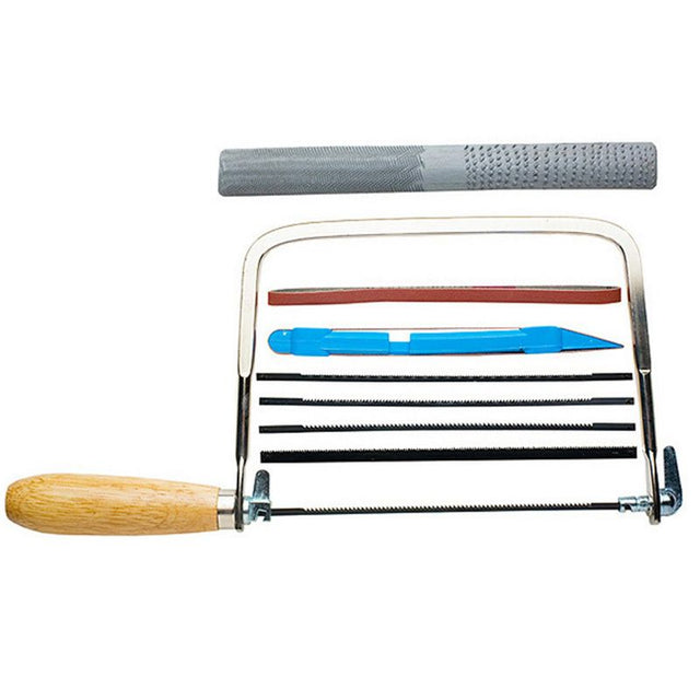 Excel Model Builders Tool & Saw Kit, featuring precision tools for clean cuts and safe model building.