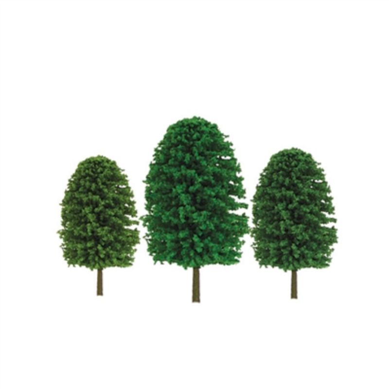 Set of 12 eco-friendly model trees, 125-175mm tall, suitable for enhancing dioramas and model landscapes.