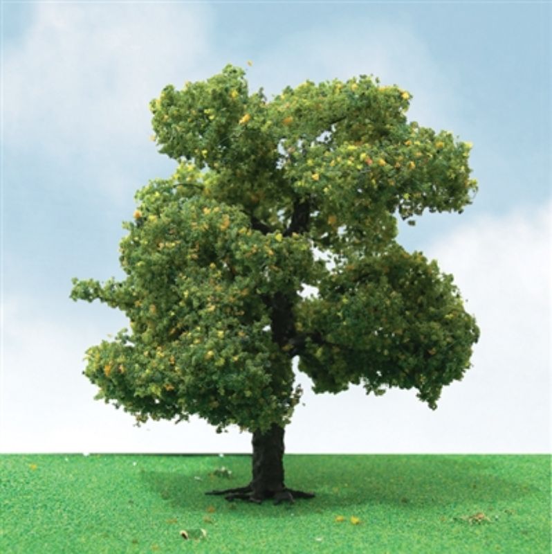 Realistic 50-55mm sycamore trees for model railways and dioramas, crafted with intricate detail and durability.