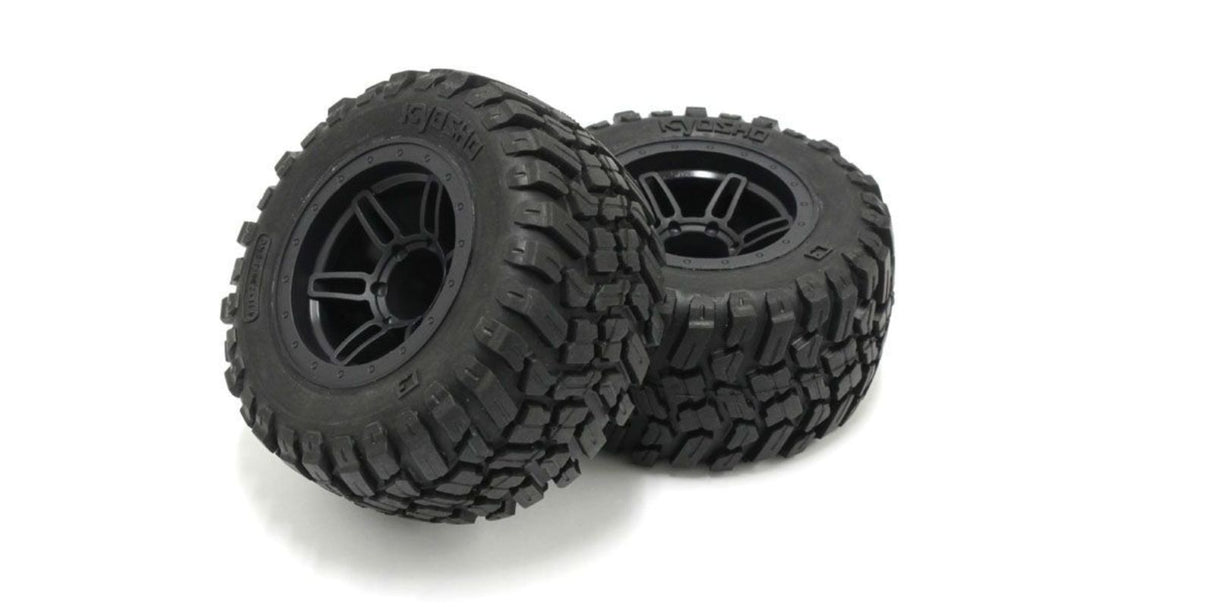 Kyosho Rage 2.0 Wheels & Tyres set optimized for enhanced grip and stability on all terrains for RC vehicles.