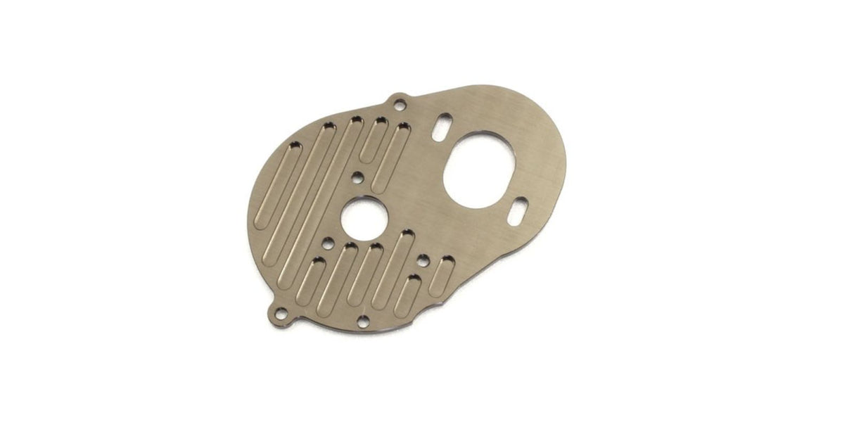 Kyosho RB5 SP Motor Plate in gunmetal, enhances performance and aesthetics for RC cars, ensuring durability and precision.