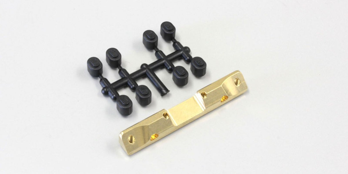 Kyosho RB6/7/SC/RT Mid Brass Suspension Holder for enhanced RC car stability and performance.