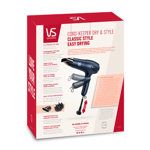 Hair Dryer - Vidal Sassoon Cord Keeper Dry & Style (VSD127A)